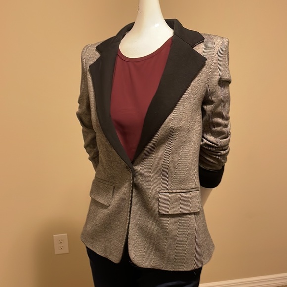 Alice + Olivia Black and White Herringbone blazer NWOT Size Small - Picture 5 of 12